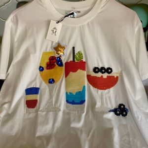 QOS Red, white and blue drink tee